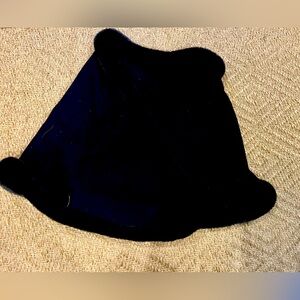 J. McLaughlin black faux fur trimmed wrap